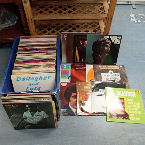 Large box of 12" vinyl records