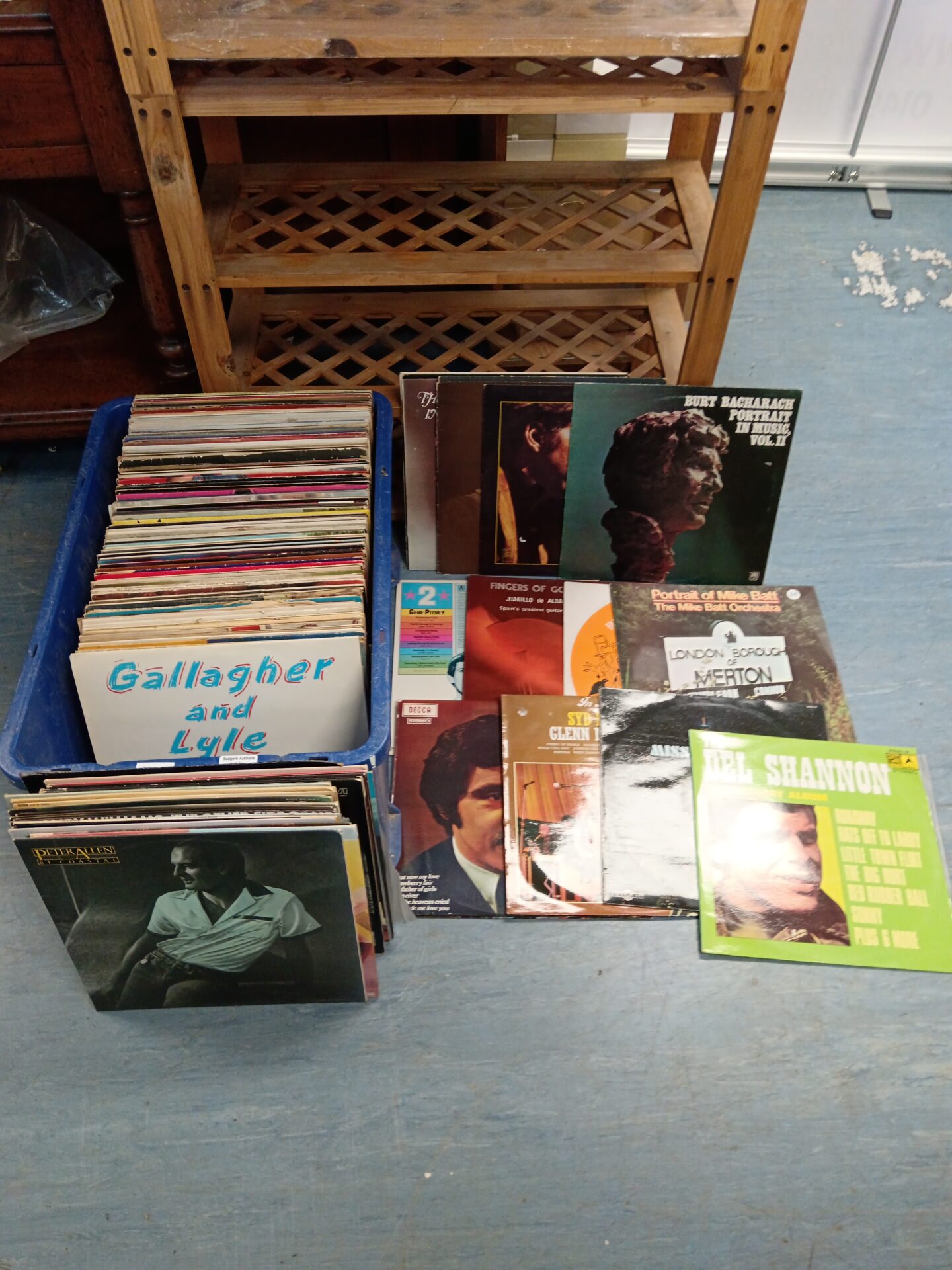 Large box of 12" vinyl records