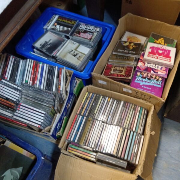 Five boxes full of music cd's