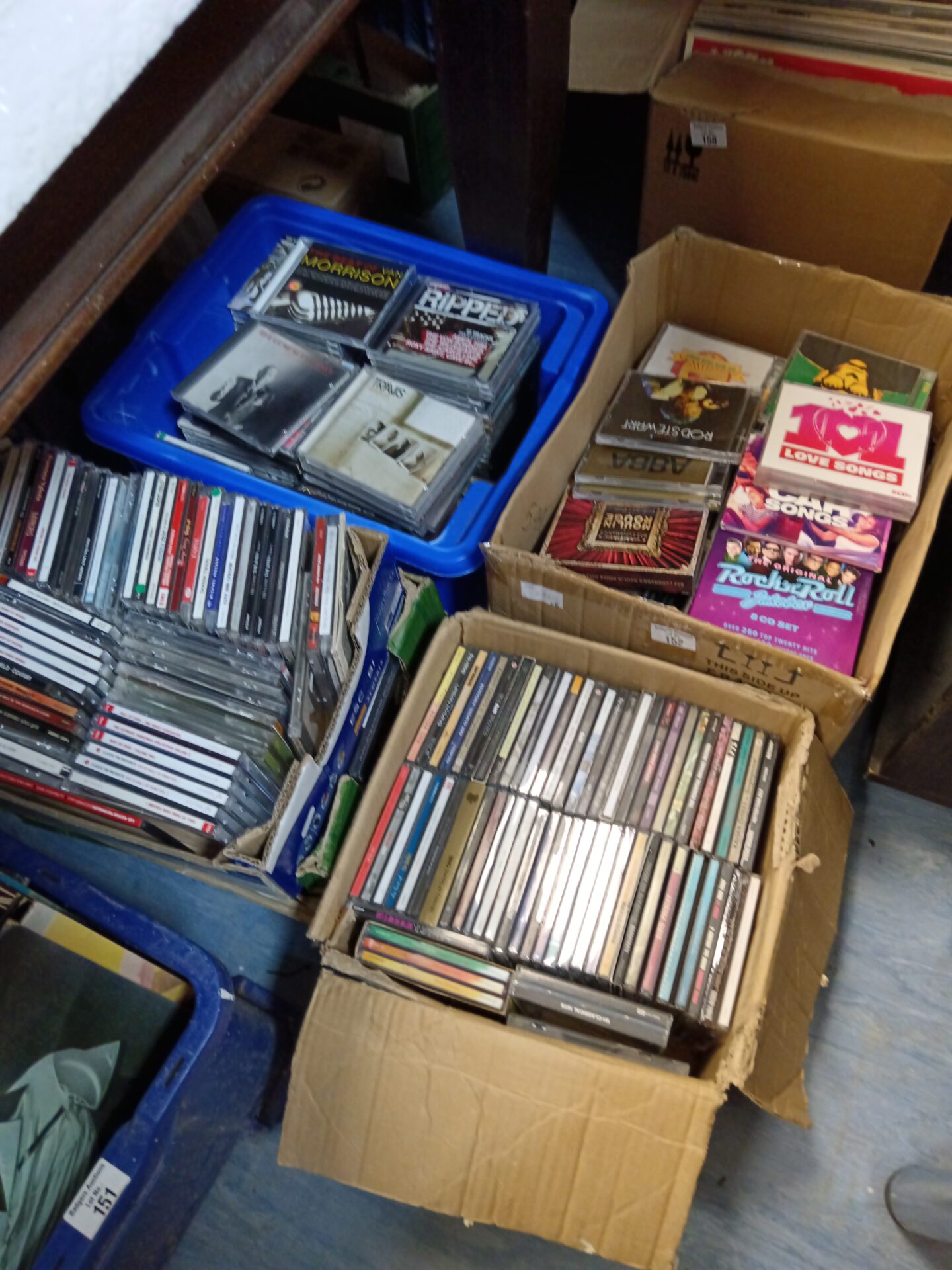 Five boxes full of music cd's