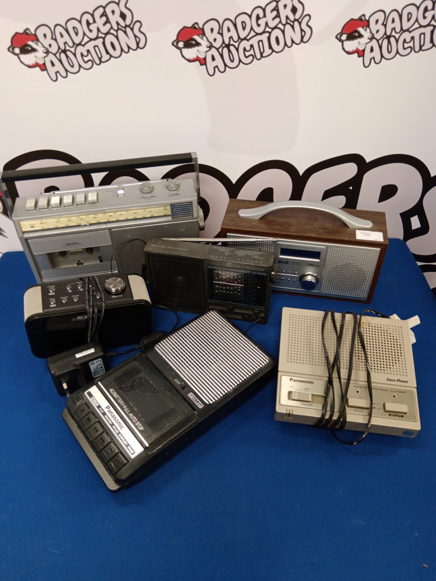 Box of radios including Roberts & grundig