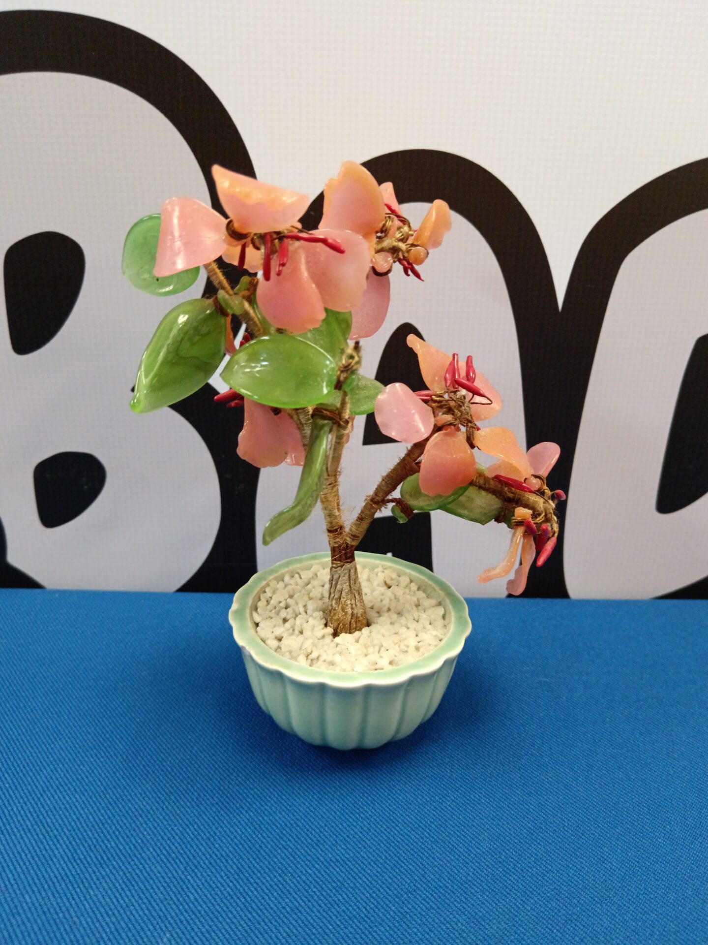 Vintage Chinese natural stone blossom tree