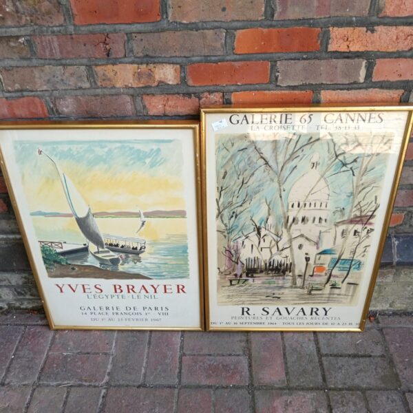 Yves brayer gallerie de Paris & R savary gallerie 65 Cannes gilt framed poster prints
