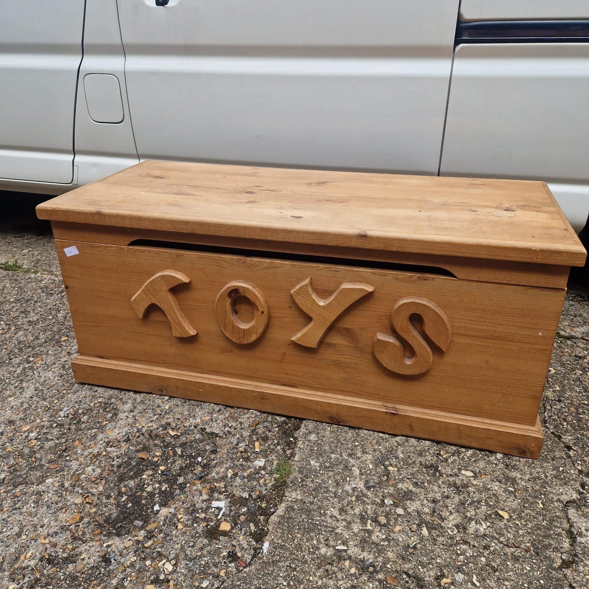 Large wooden toy chest W47”/D21”/H20”