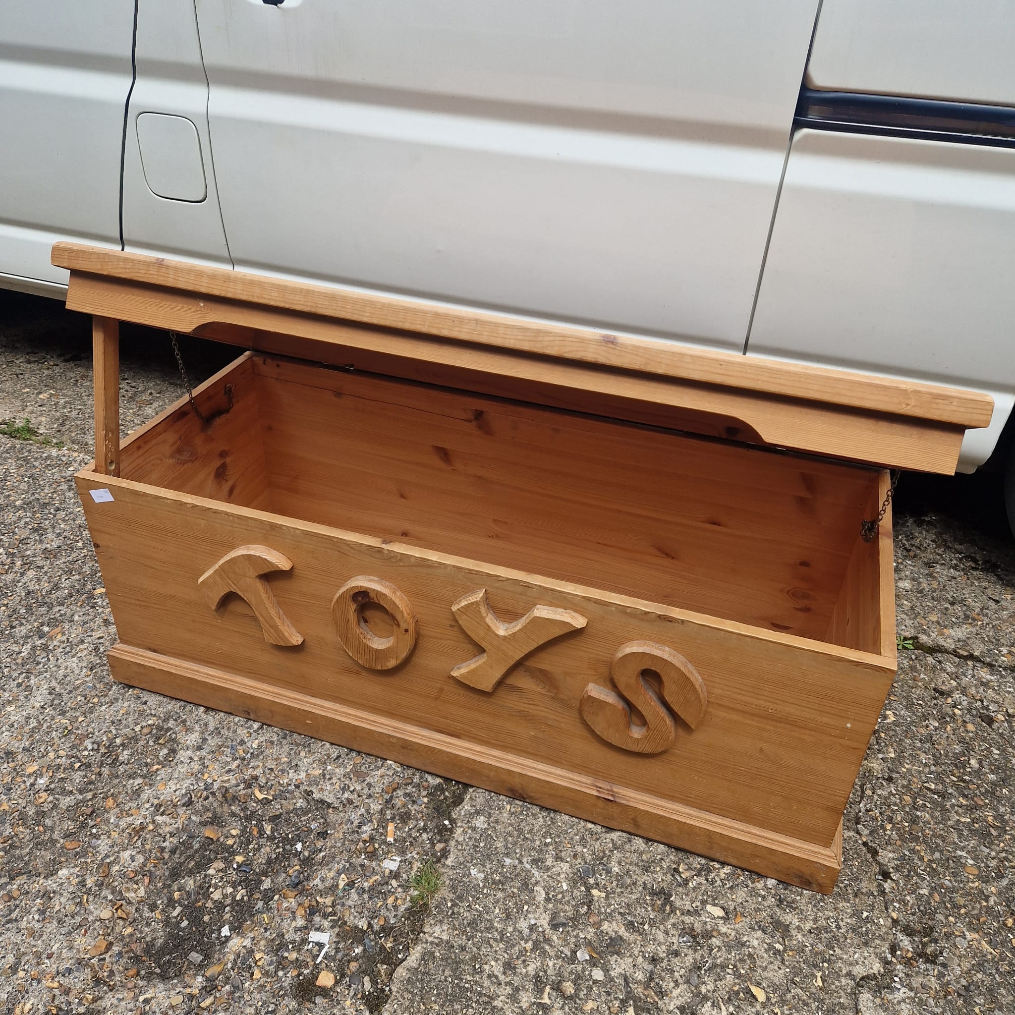 Large wooden toy chest W47”/D21”/H20” - Image 2