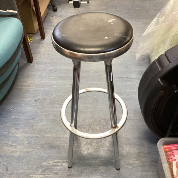 Stainless steel leather topped stool