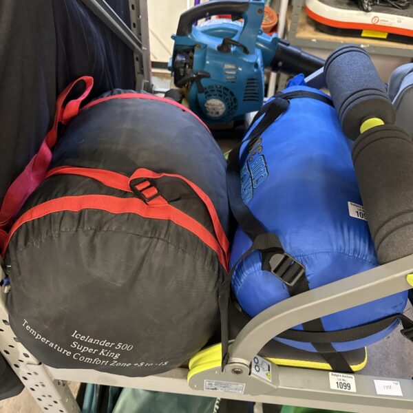 Two camping sleeping bags inc Icelander 500 super king & match club 300