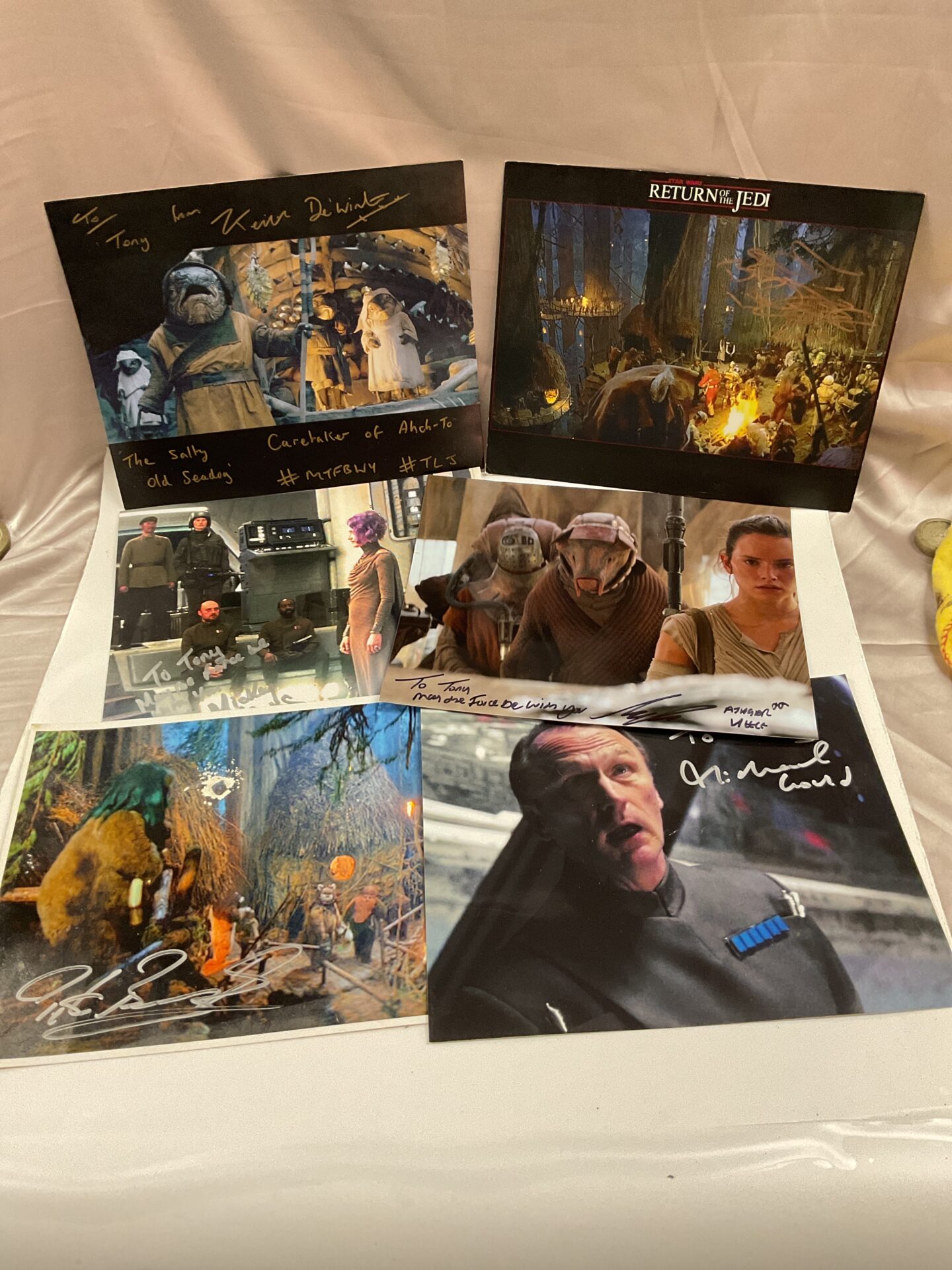 Collection of signed star wars movie photographs
