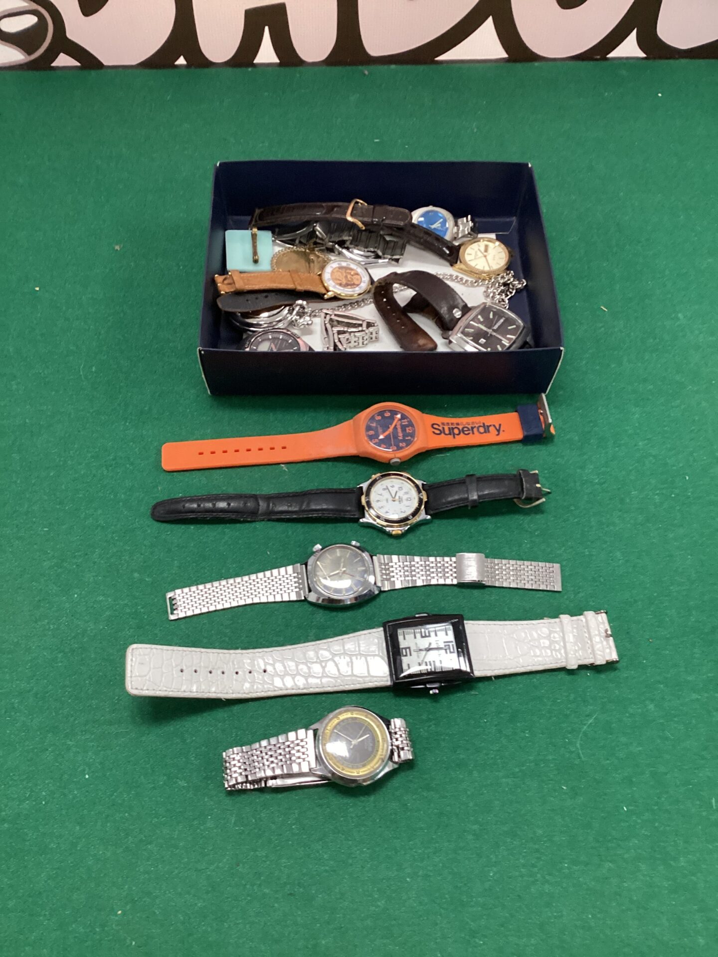Tray of wrist watches inc superdry & diesel