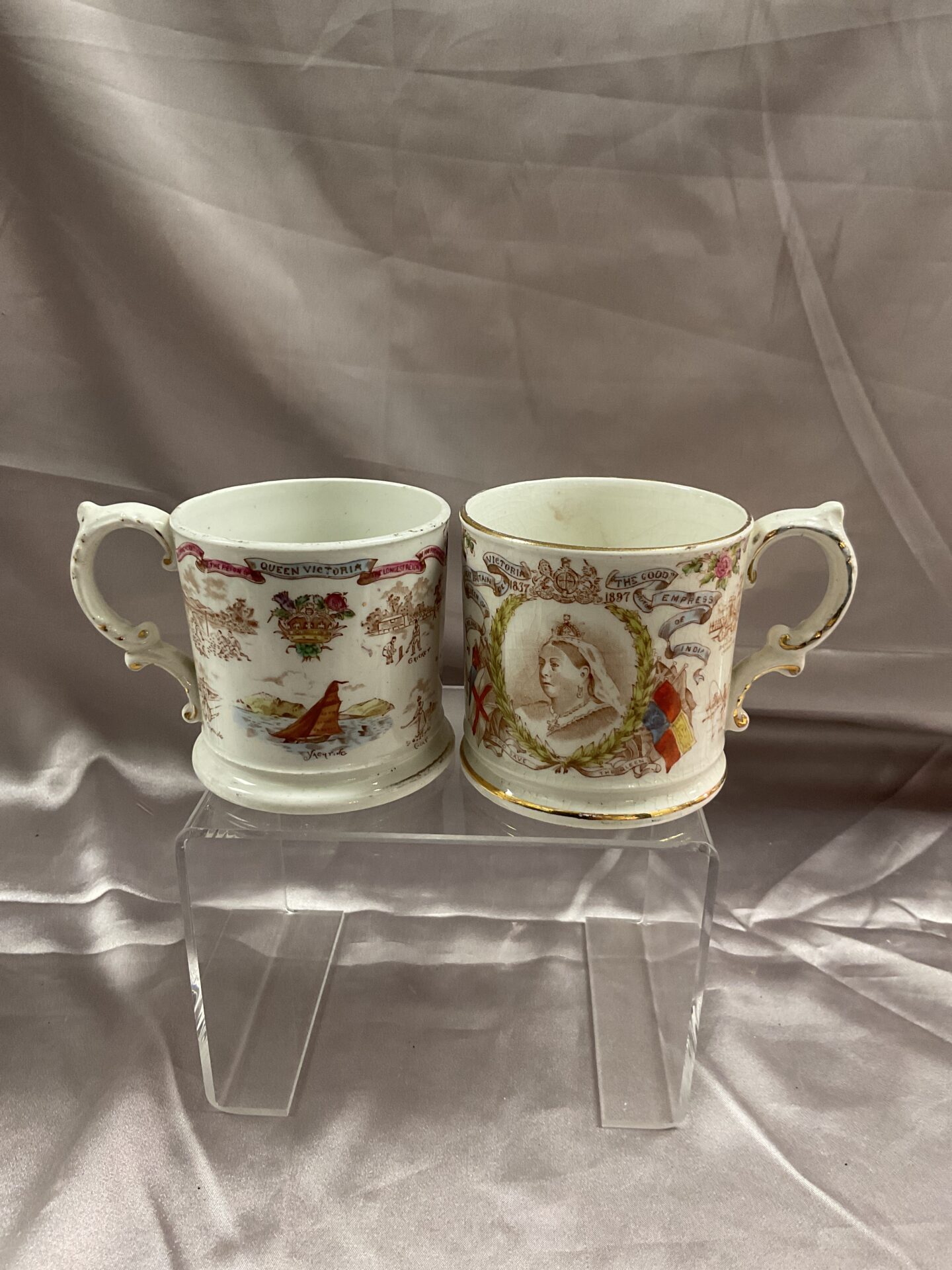 Two Commemorative Victoria Royal Mugs