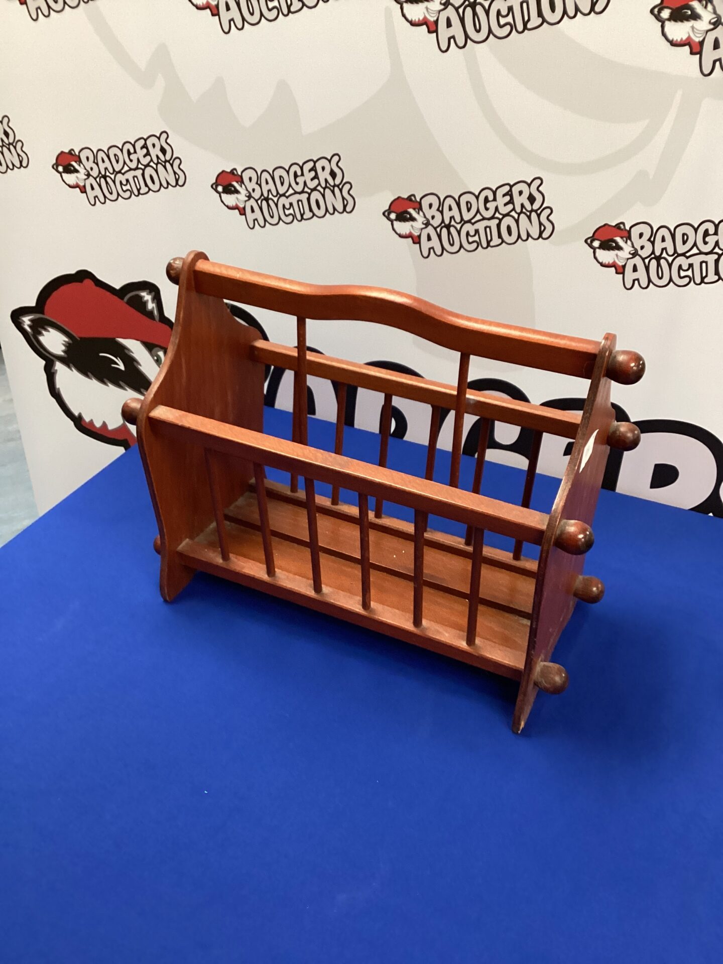 Vintage Mahogany Magazine Rack