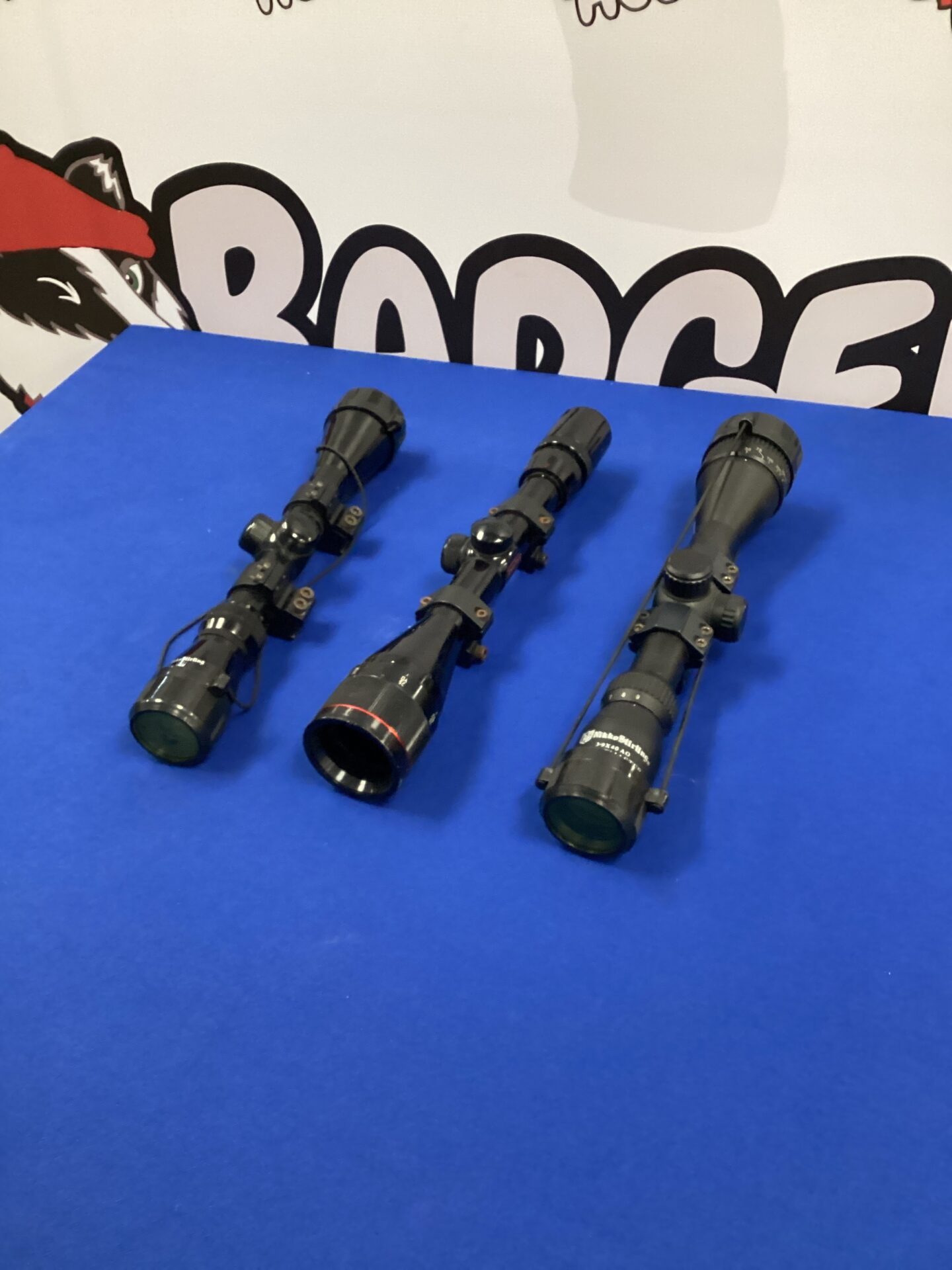 3 rifle scopes; Deerfield, Nikko Stirling x2