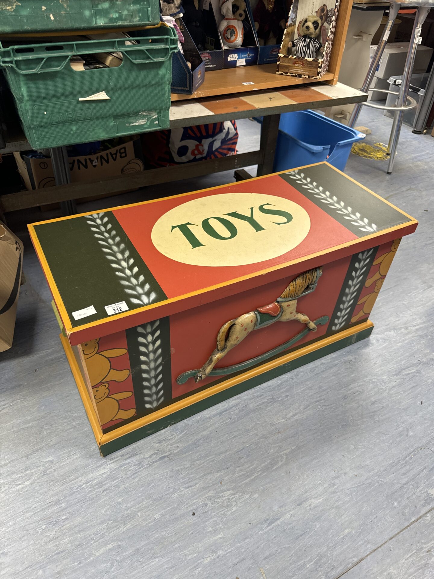 Hamleys toys toy chest 34.5” length x 14.75” depth x 17” height