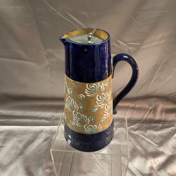 Royal Doulton Slater Patent Tapestry Pitcher Jug with Pewter Lid