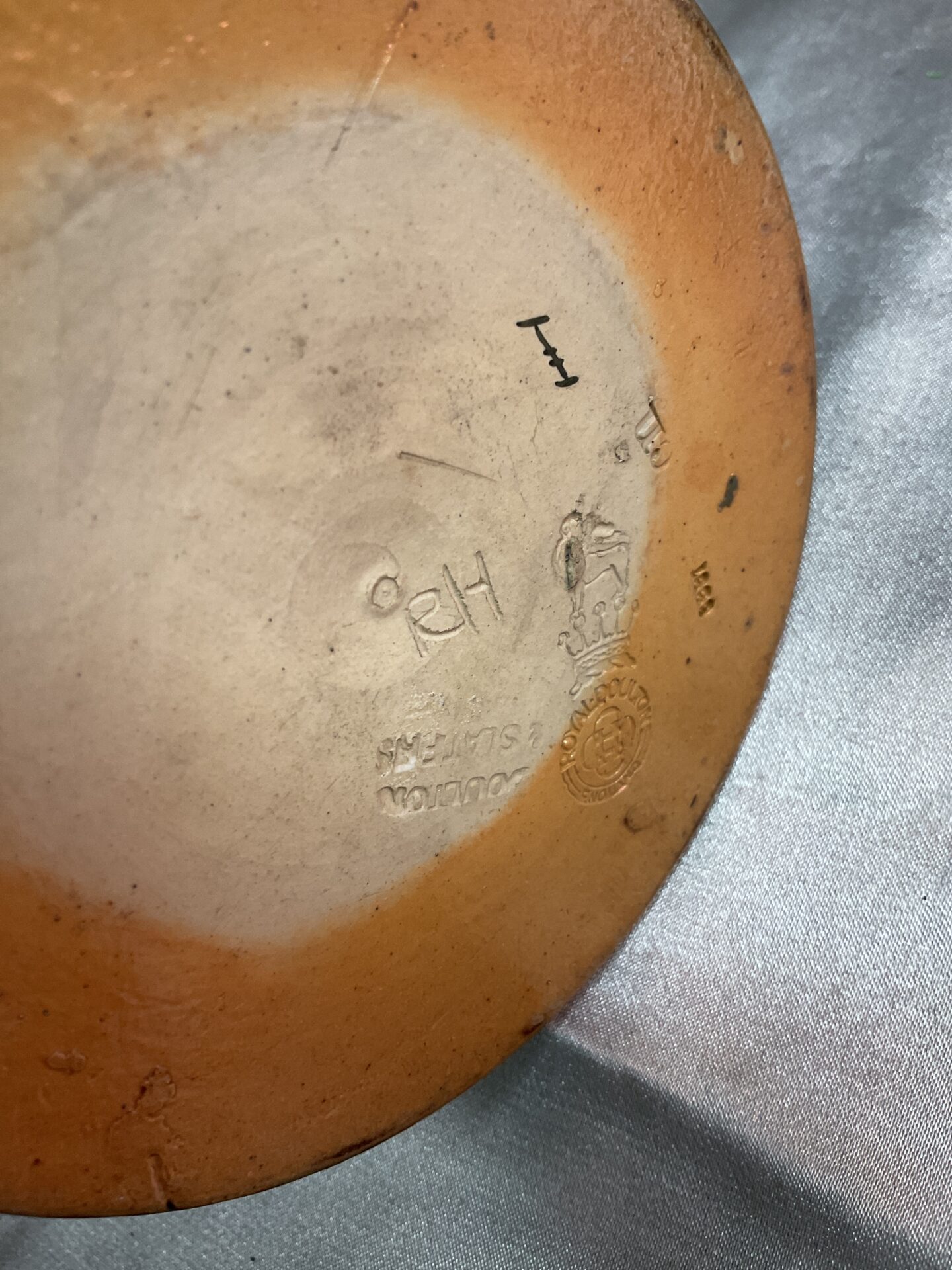 Royal Doulton Slater Patent Tapestry Pitcher Jug with Pewter Lid - Image 2