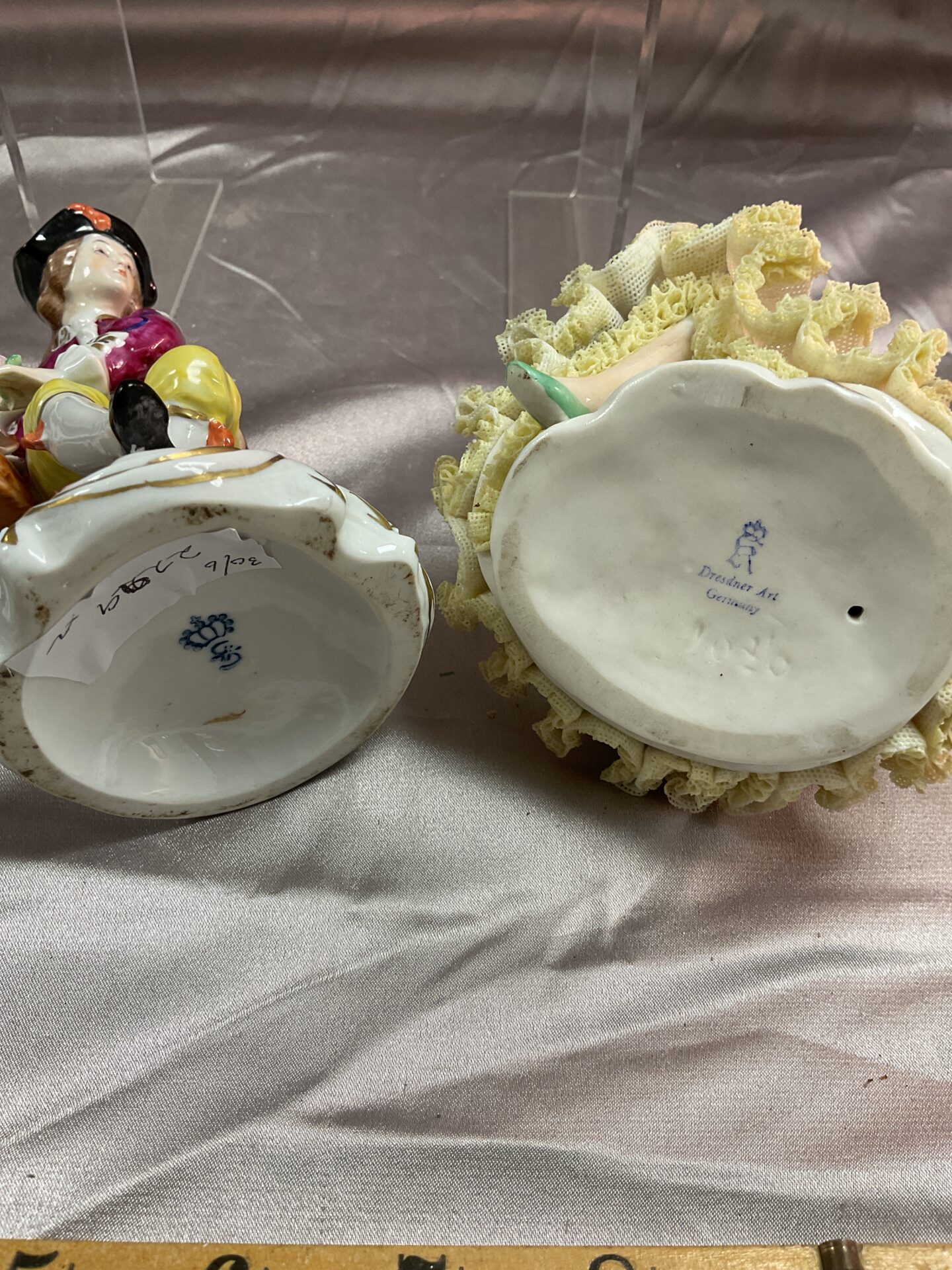 Antique Dresden Fine Porcelain Ballerina and Sitzendorfer Flower Seller Porcelain Figure - Image 2