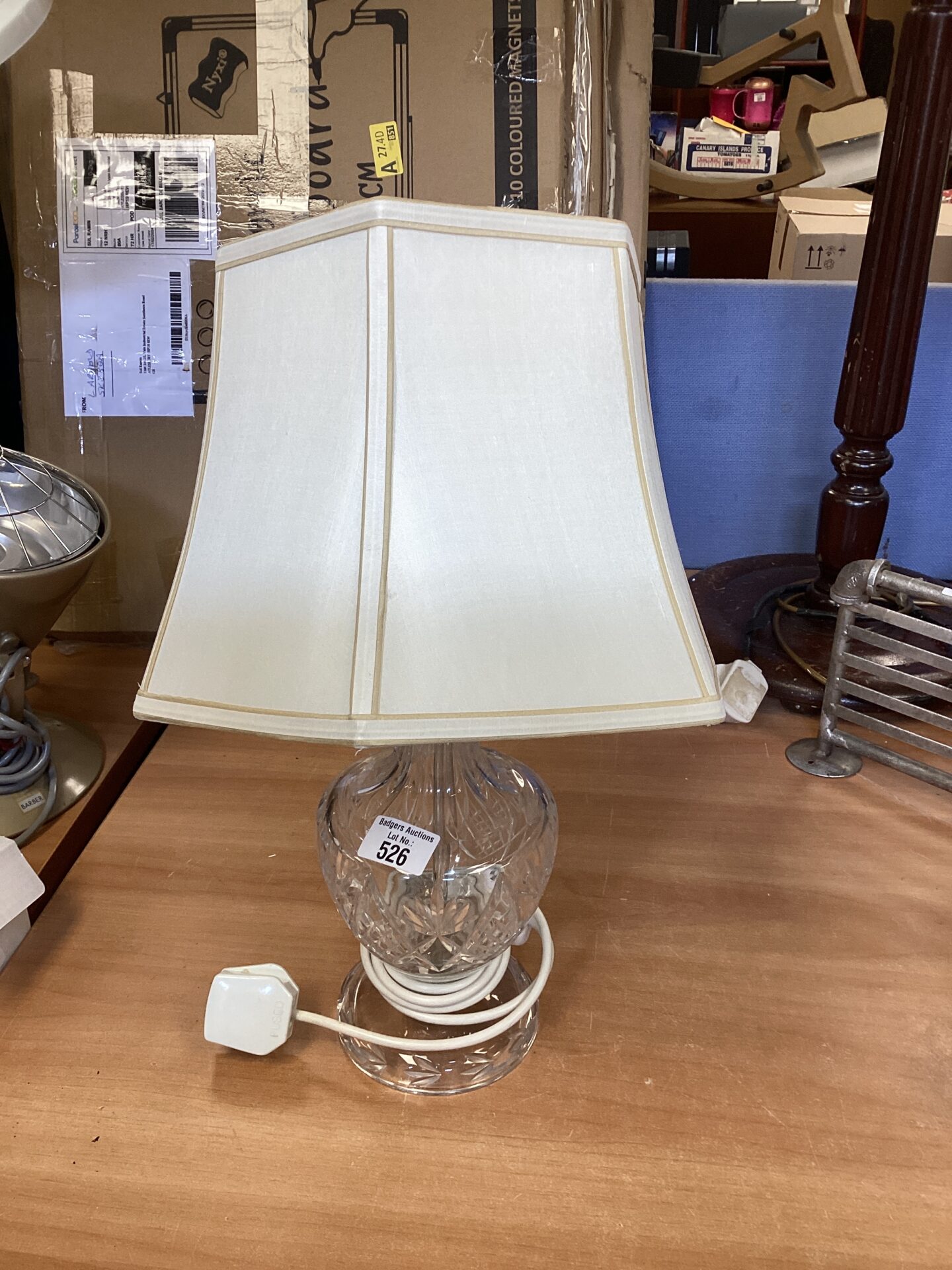 Cut Glass base table lamp