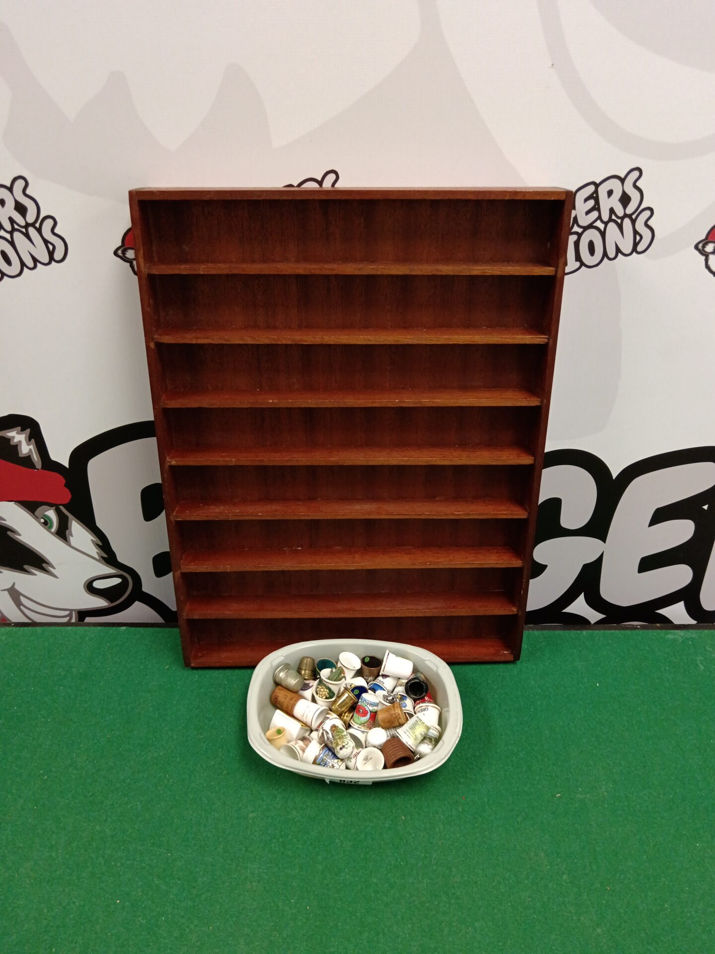 Collection of thimbles & display rack