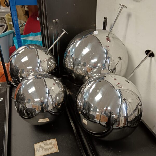 Four Chrome Ball Garden Features 400mm 300mm 250mm