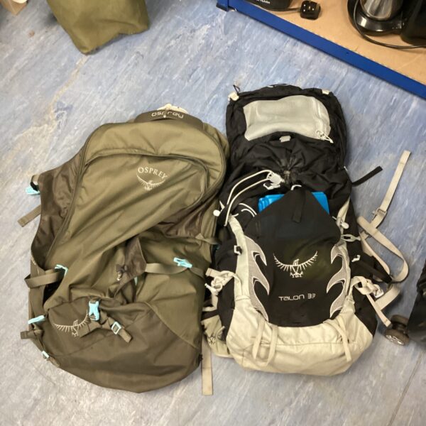 Two Osprey rucksacks inc fairview 70 rucksack with talon 33 rucksack