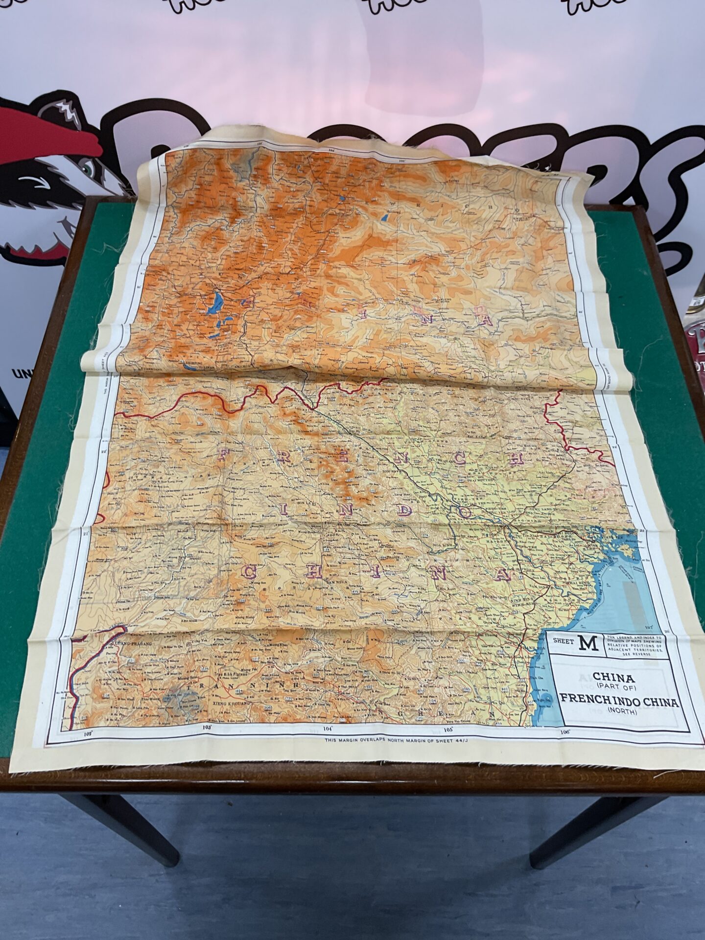 Ww2 pilots silk escape map sheet m French indo china - Image 2