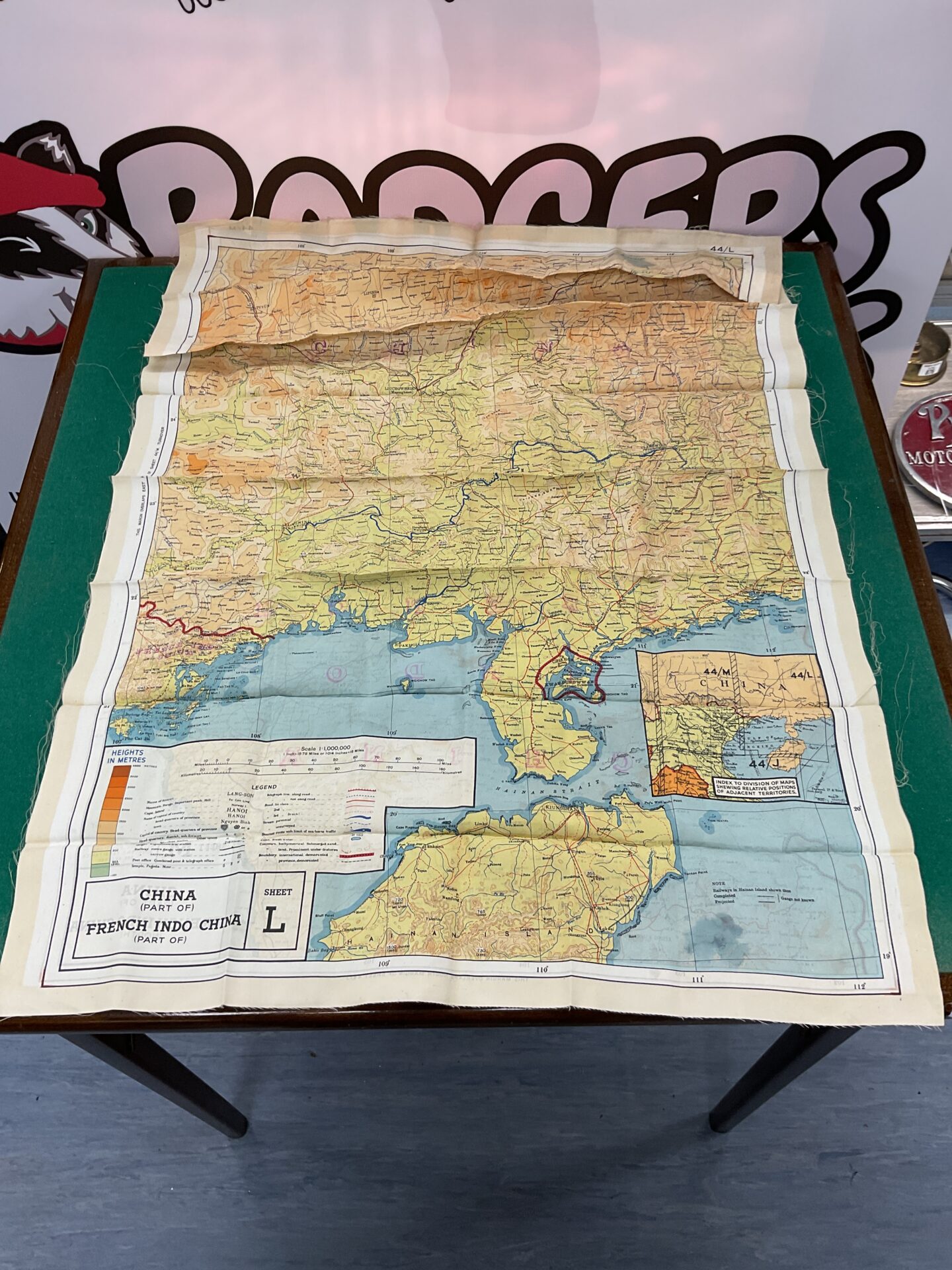 Ww2 pilots silk escape map sheet m French indo china