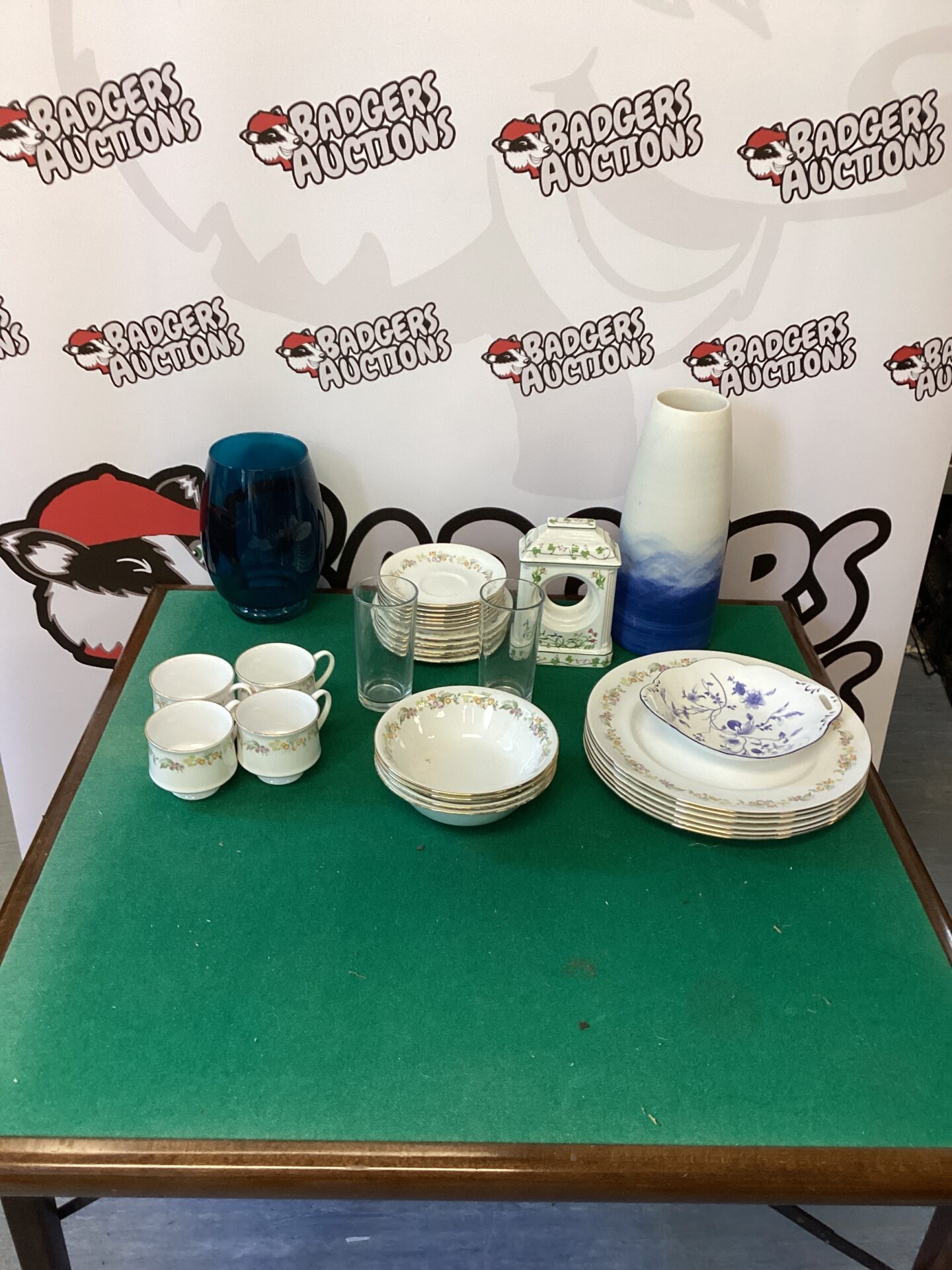 Box of mixed items inc Royal Kent Bone China Dinner service