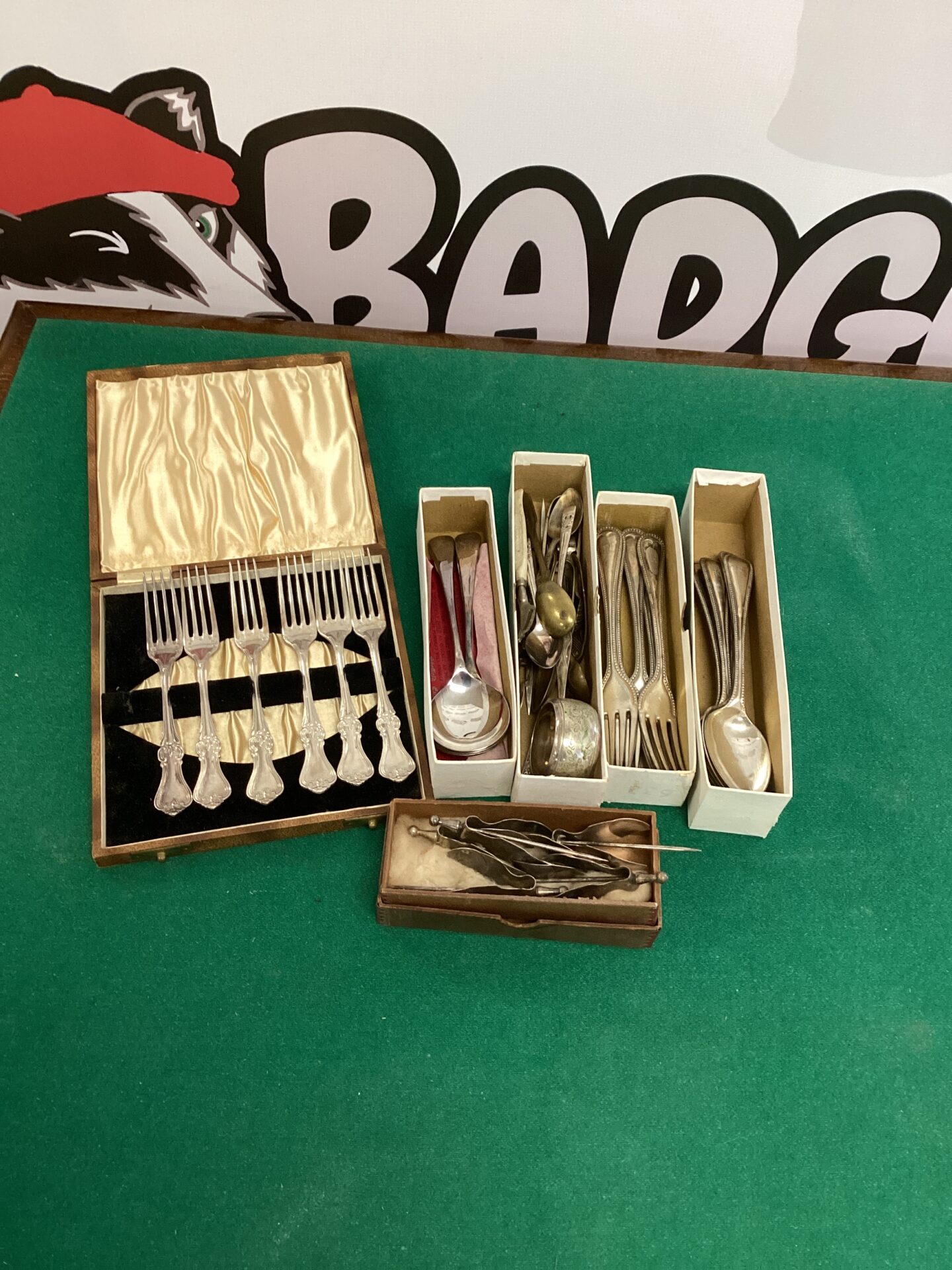 Selection of vintage silverplate cutlery