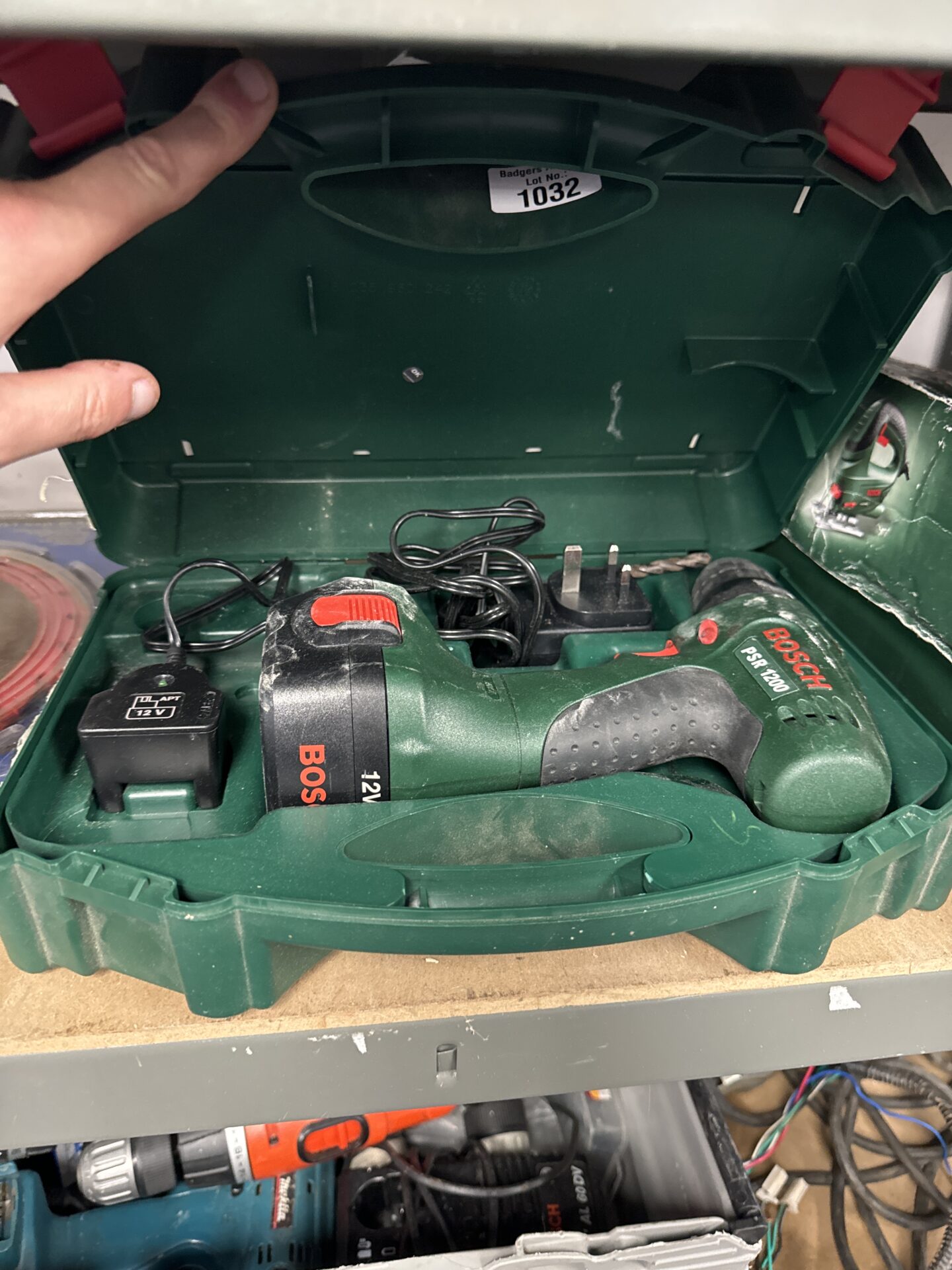 Bosch psr1200 cordless drill with charger - untested, flat battery