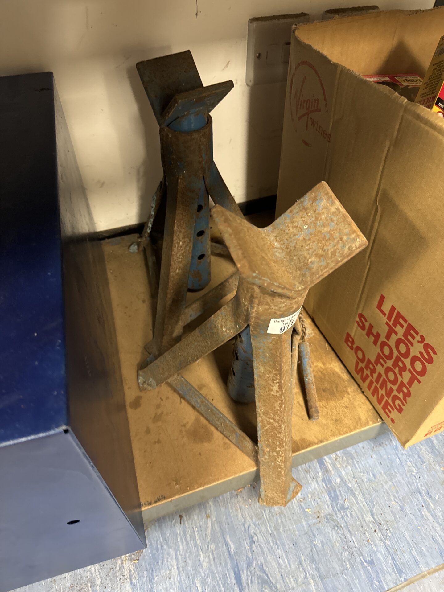 Two Melco heavy duty axle stands