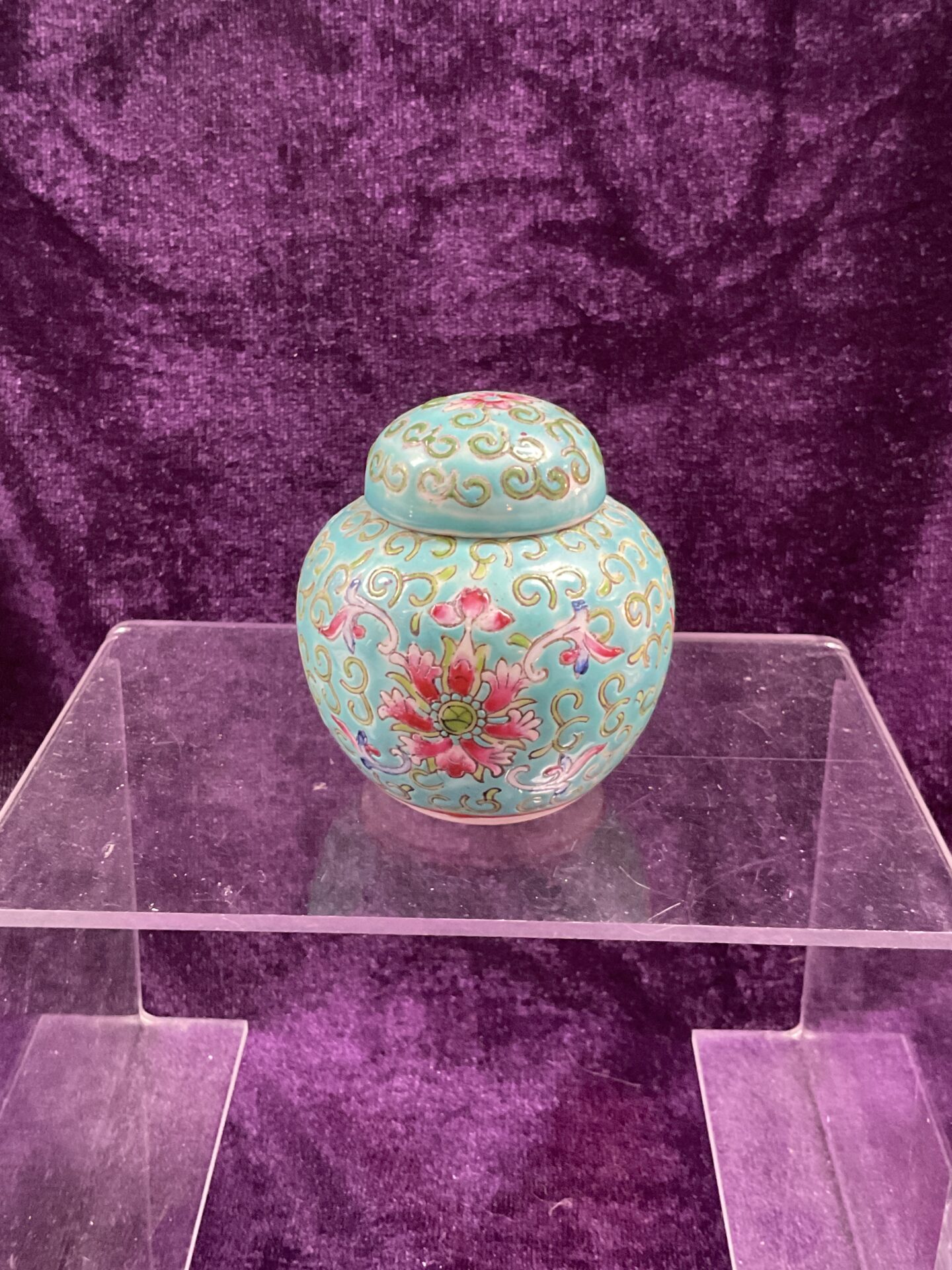 Famille vert 2.5” Ginger lidded pot