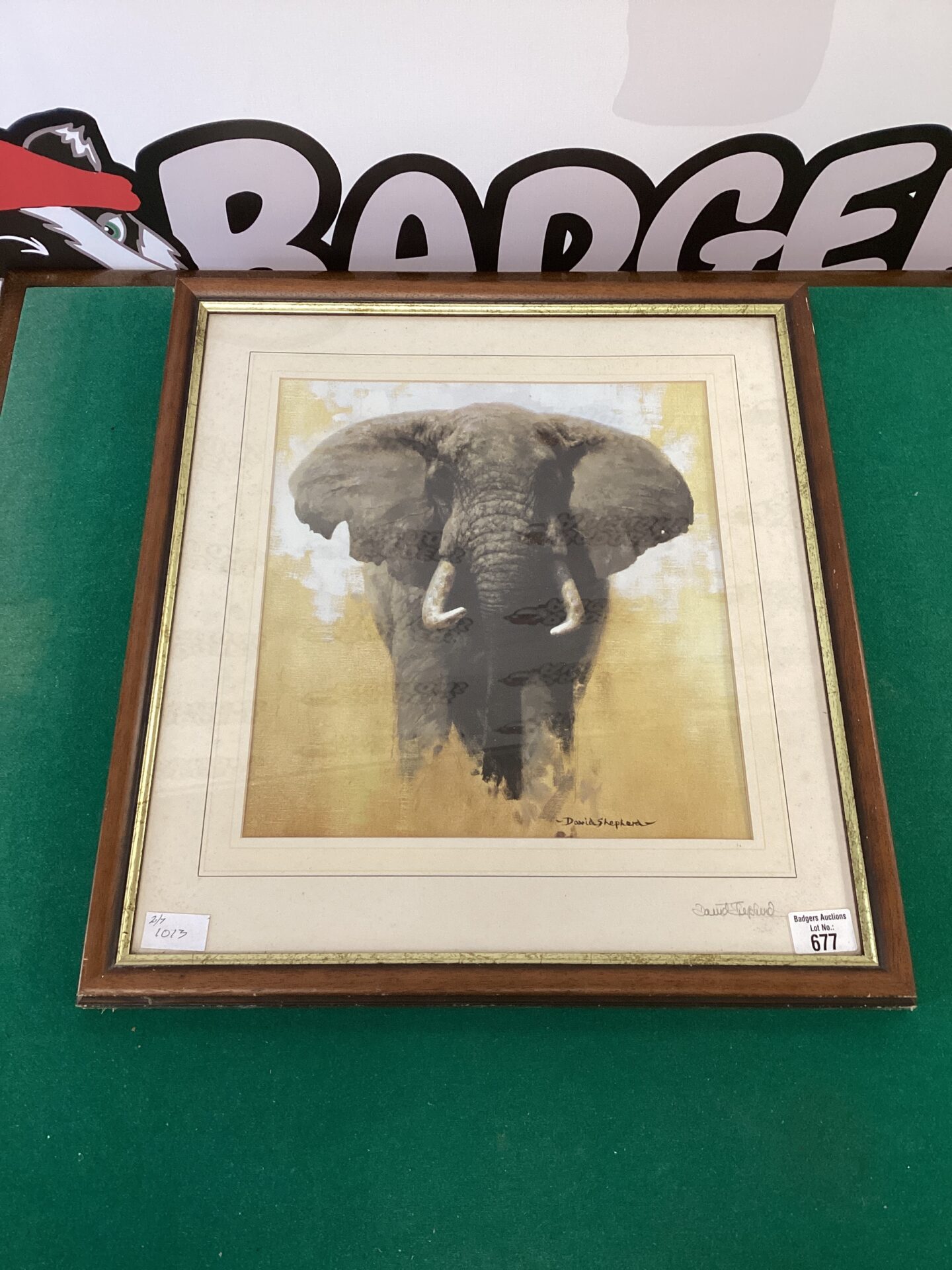 Signed david shepherd print of elephant