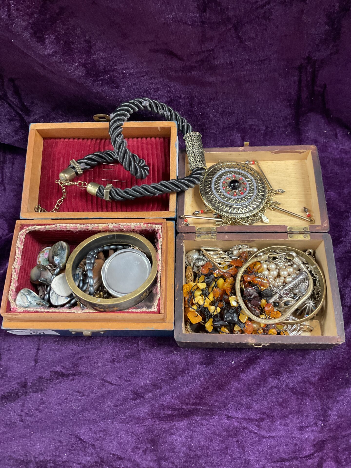 Two jewellery boxes of costume jewellery