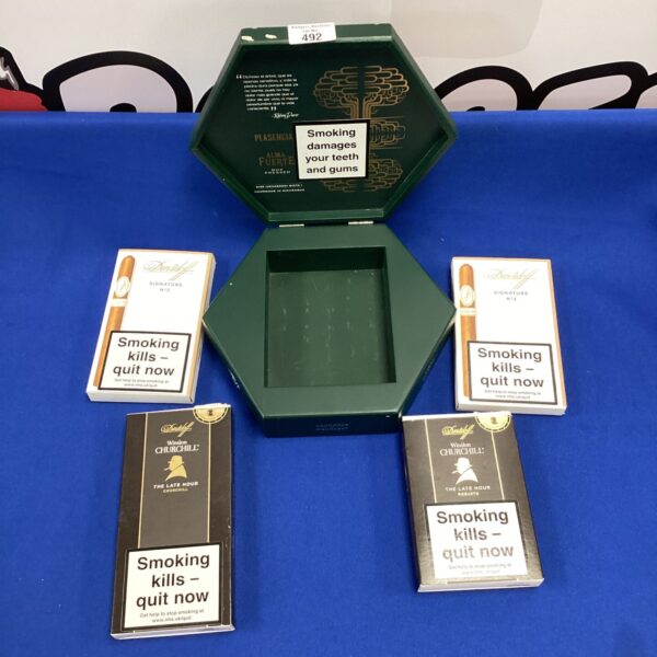 Selection of cigar boxes inc davidoff winston churchill & plasencia cigar presentaion box
