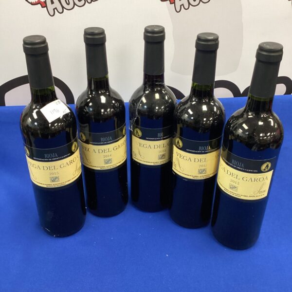 five bottles vega del garoa red Wine from 2013 to 2016