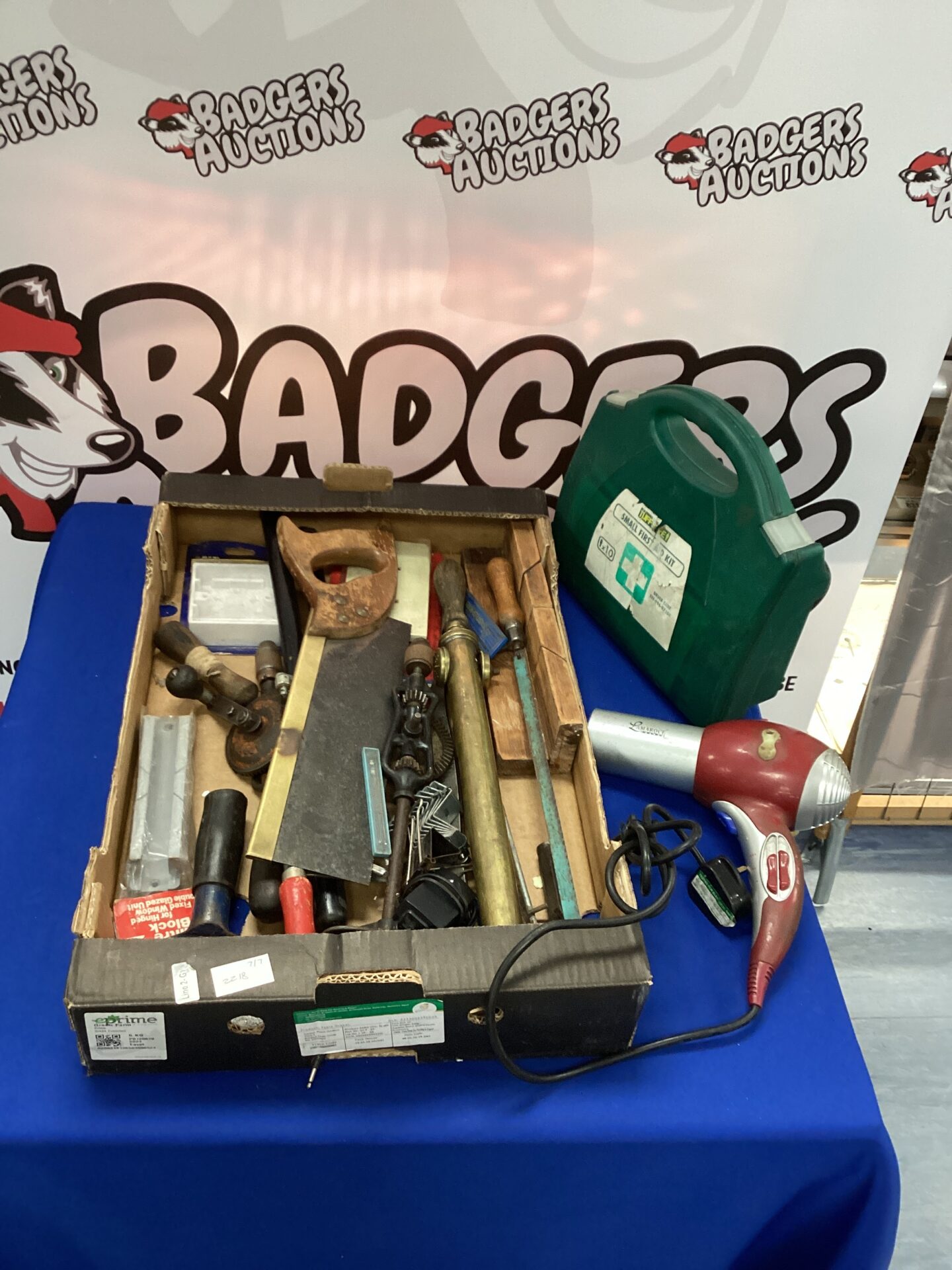 Tray of Tools inc Vintage Tennon Saw