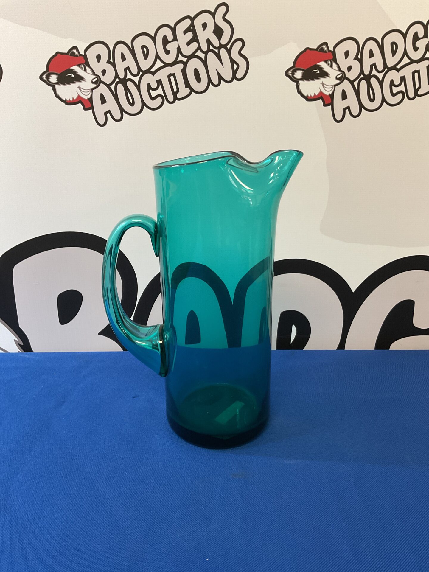 Vintage Blue Murano Glass Pitcher