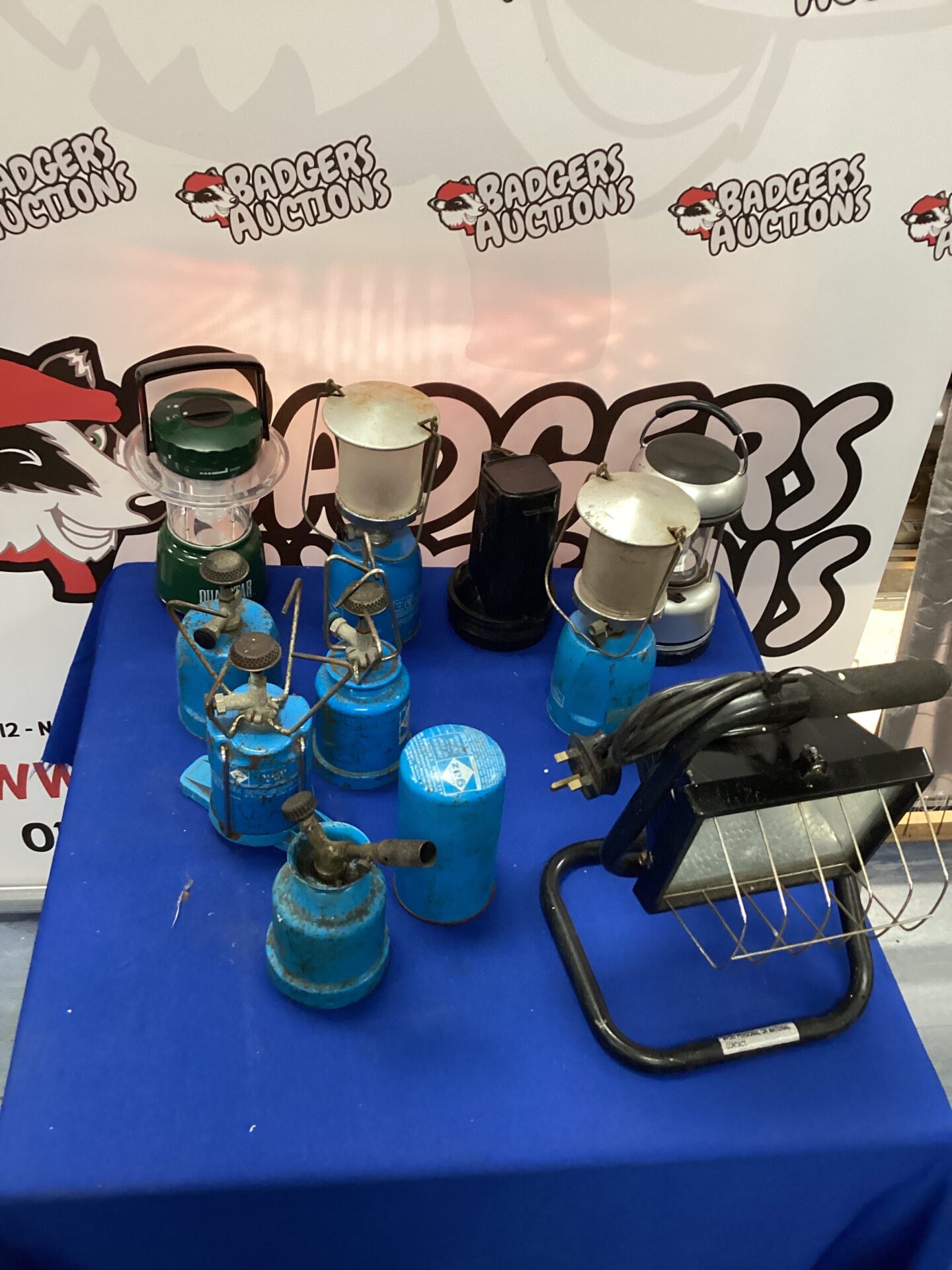 Box of mixed items inc Camping Lamps and stoves