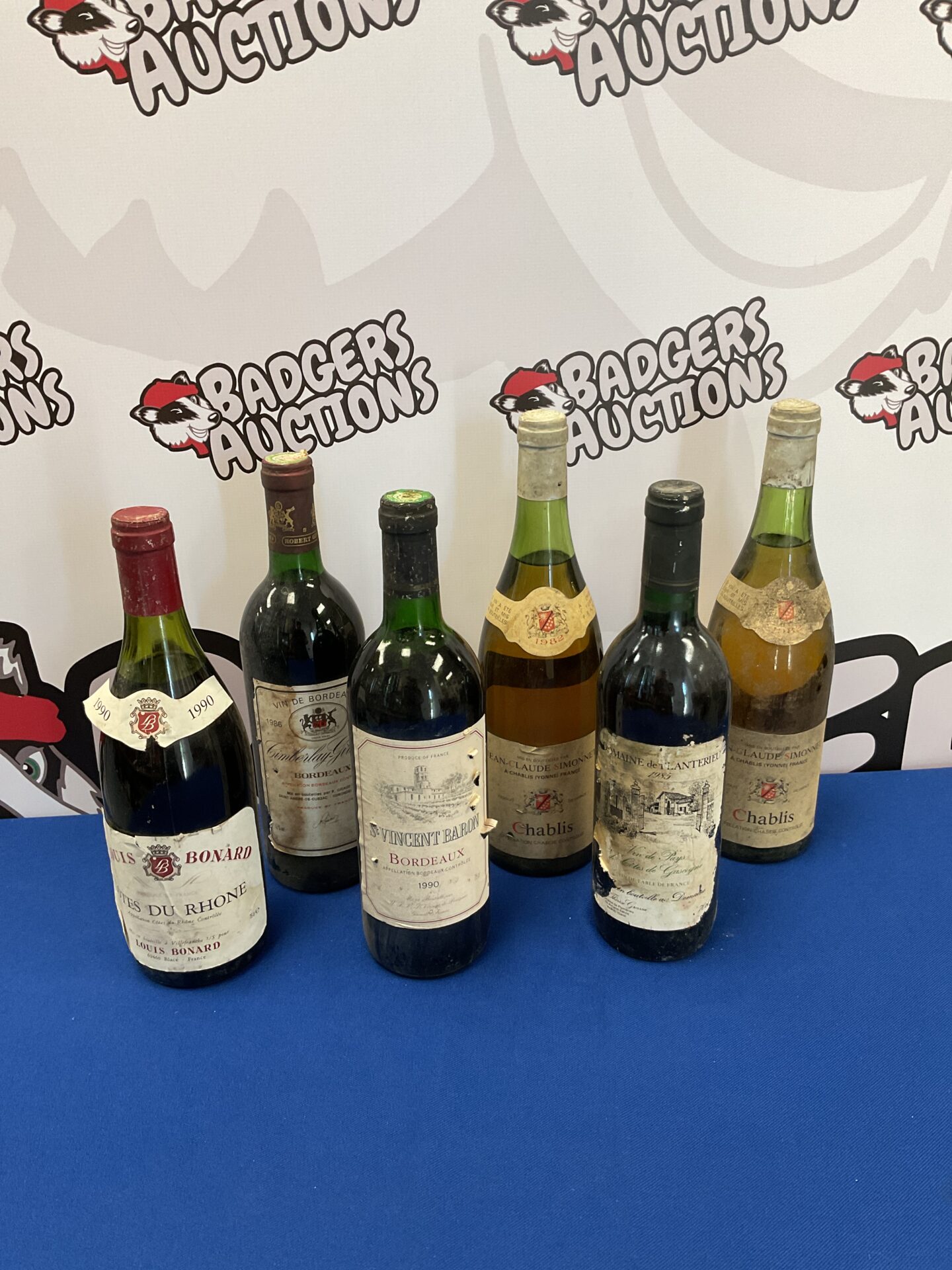 6 bottles of vintage wine including jean claude simonnet & st vincent baron bordeaux